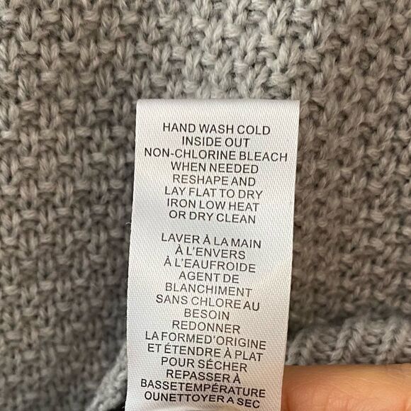 Blanc NYC Sz NWT MD Girls Gray Wool Crew Chunky Knit Pullover Sweater - Picture 4 of 7